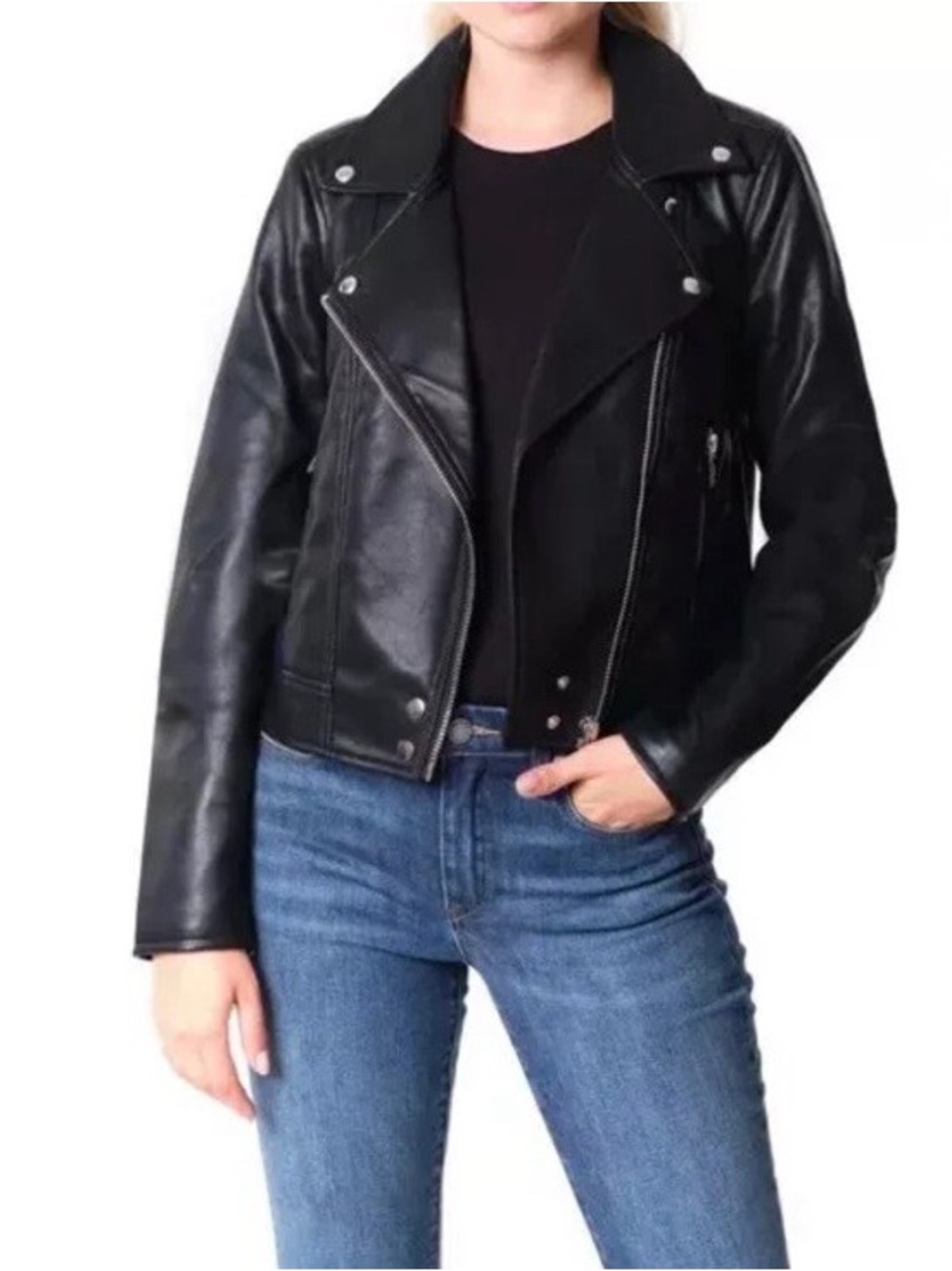 BLANKNYC Black Faux Leather Jacket Size Small